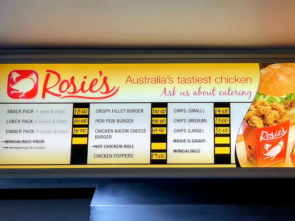 Menu, Albion Store Inverell