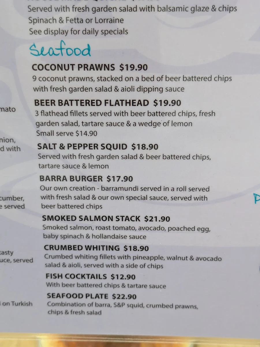 Menu, Cafe 8