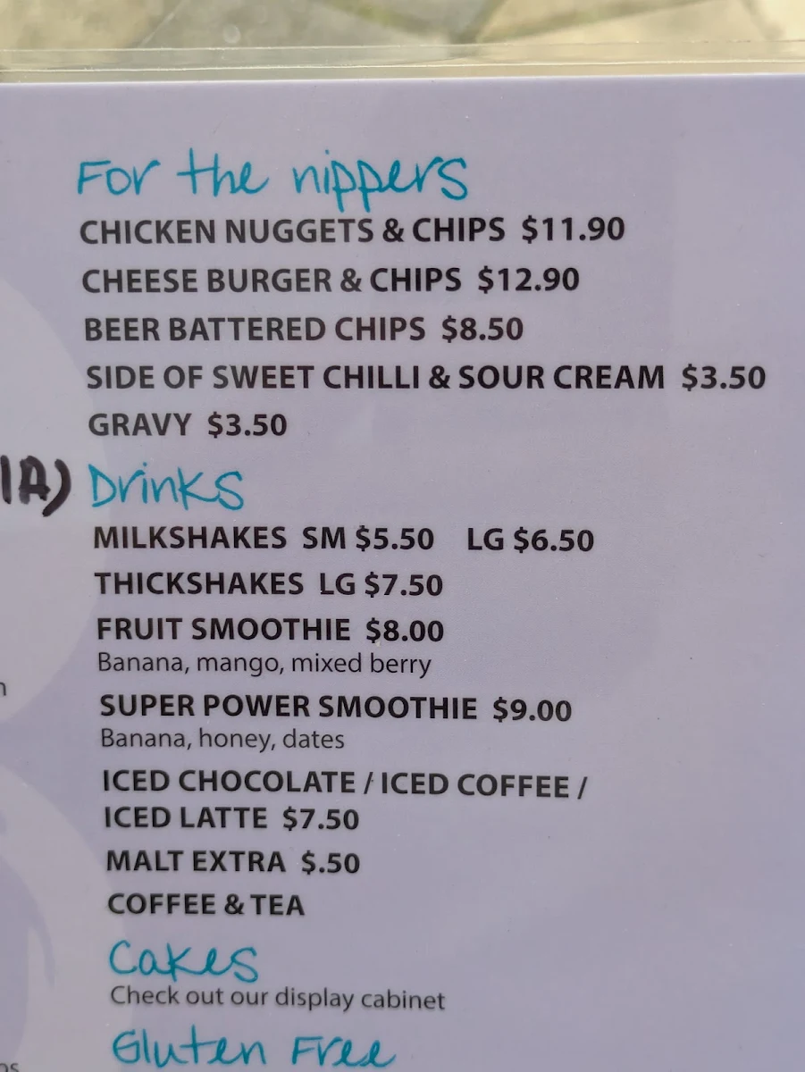Menu, Cafe 8