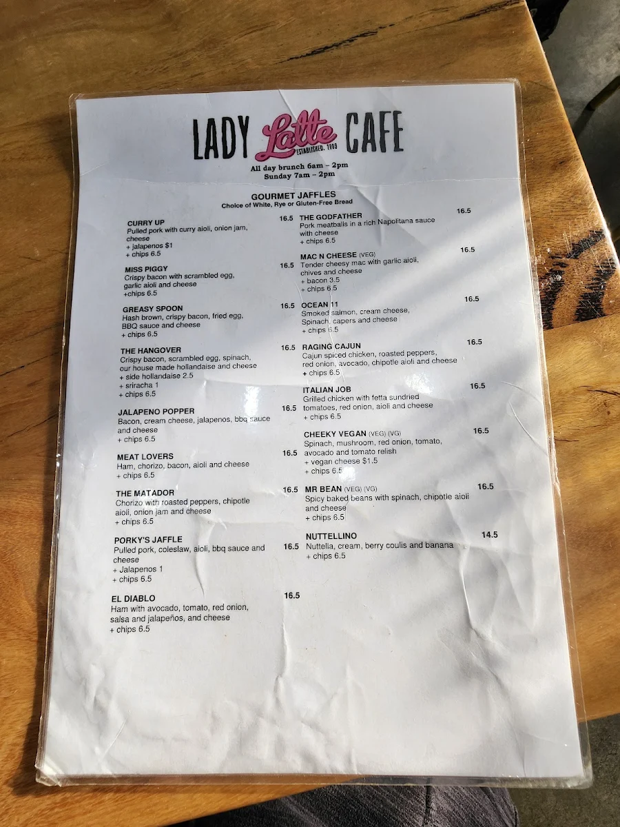 Menu, Lady Latte