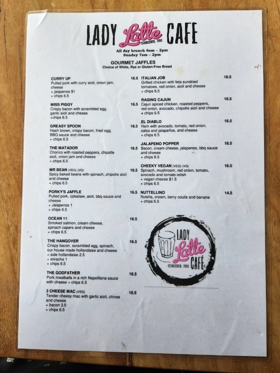Menu, Lady Latte