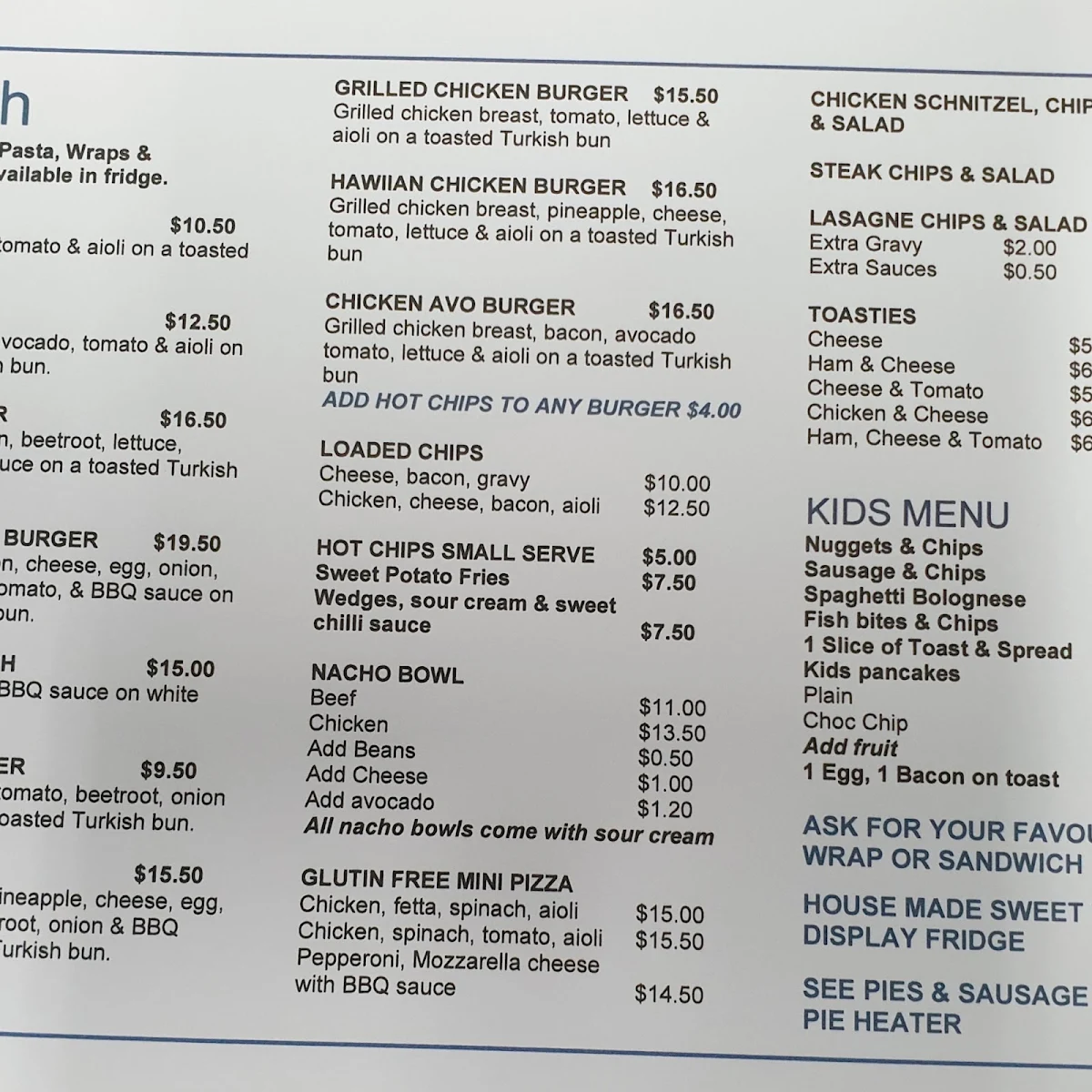 Menu, Cattle Dog Cafe & Florist