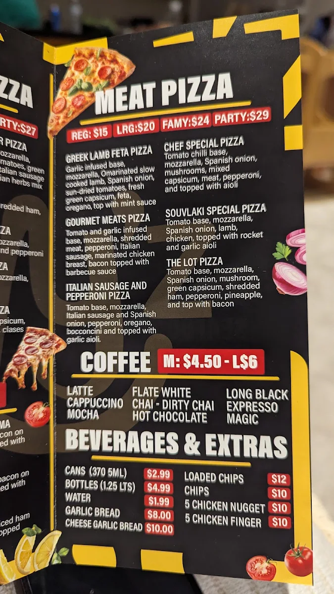 Menu, Binny'z Pizza & Cafe