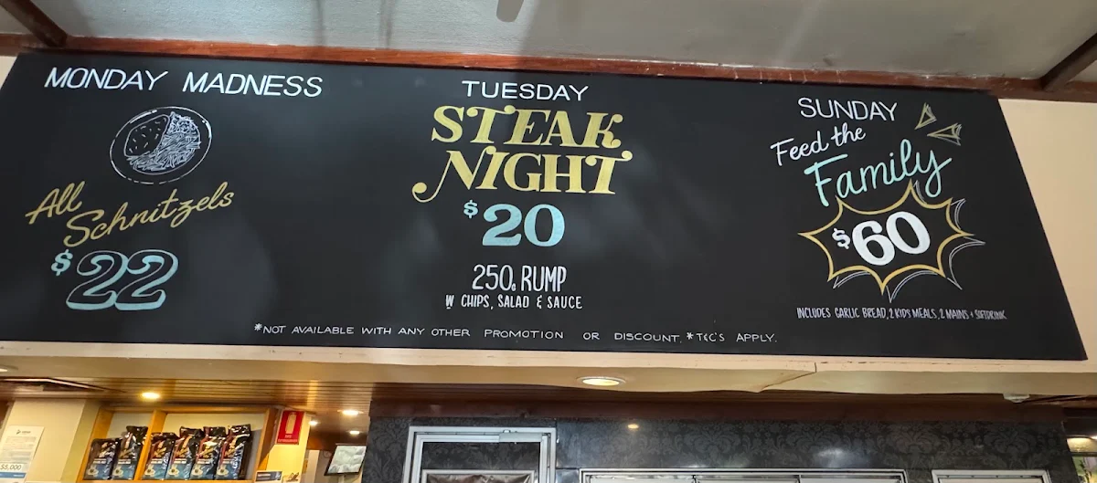Menu, Wynnum Tavern