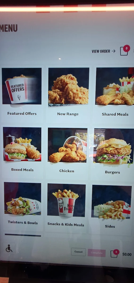 Menu, KFC Penrith South