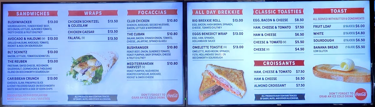 Menu, Beechworth Bakery Healesville