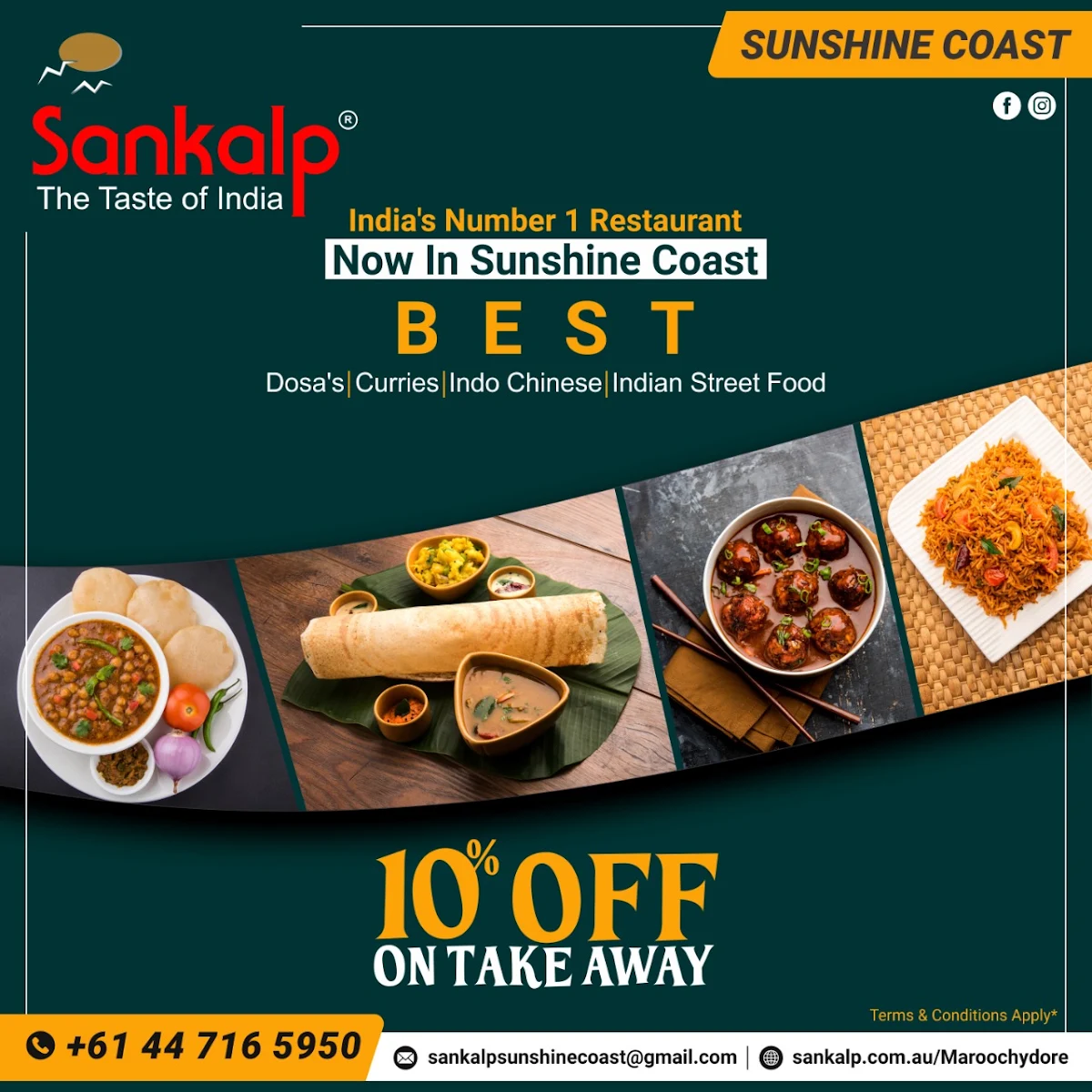 Menu, Sankalp Indian Restaurant Sunshine Coast