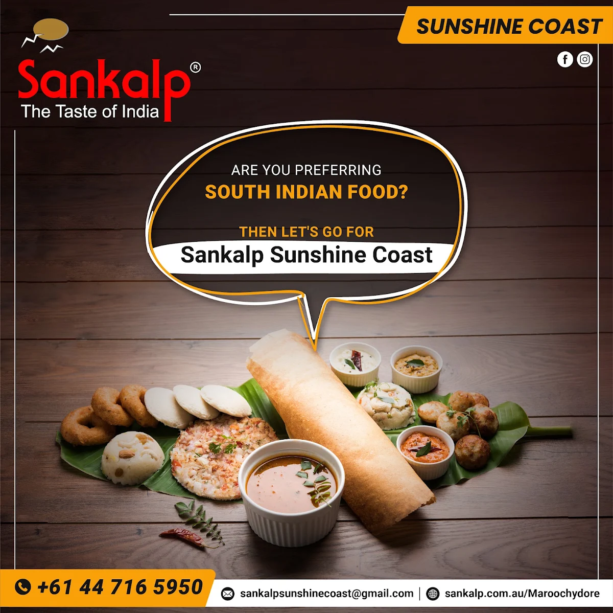 Menu, Sankalp Indian Restaurant Sunshine Coast