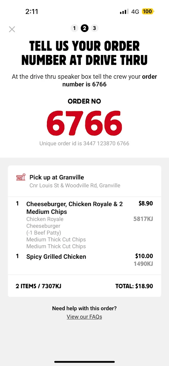 Menu, Hungry Jack's Burgers Granville
