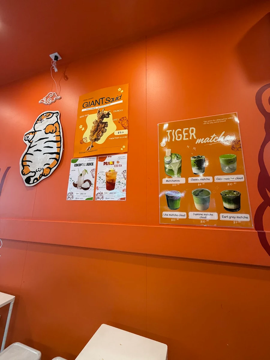 Menu, Tiger Skewers x Matcha Adelaide