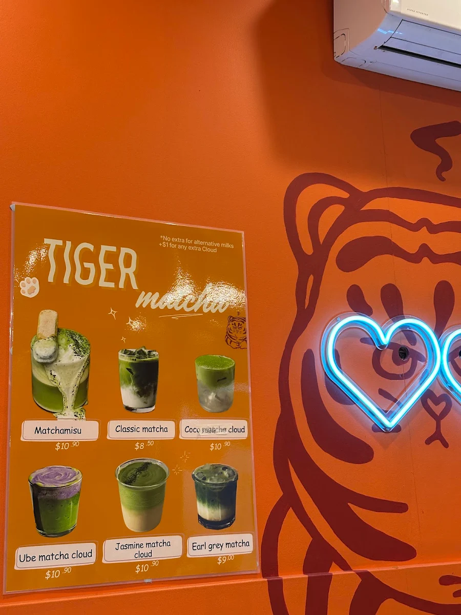 Menu, Tiger Skewers x Matcha Adelaide