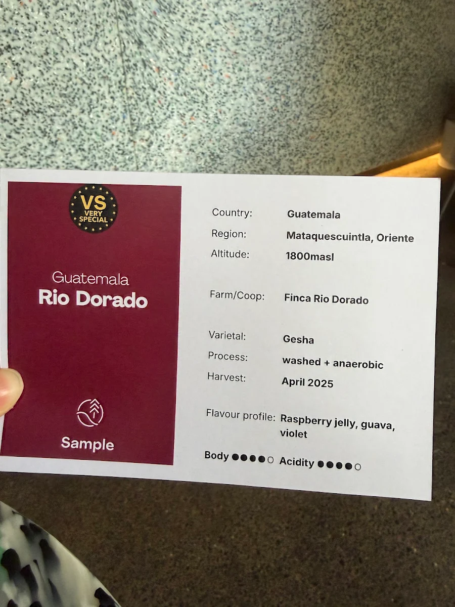 Menu, Sample Coffee