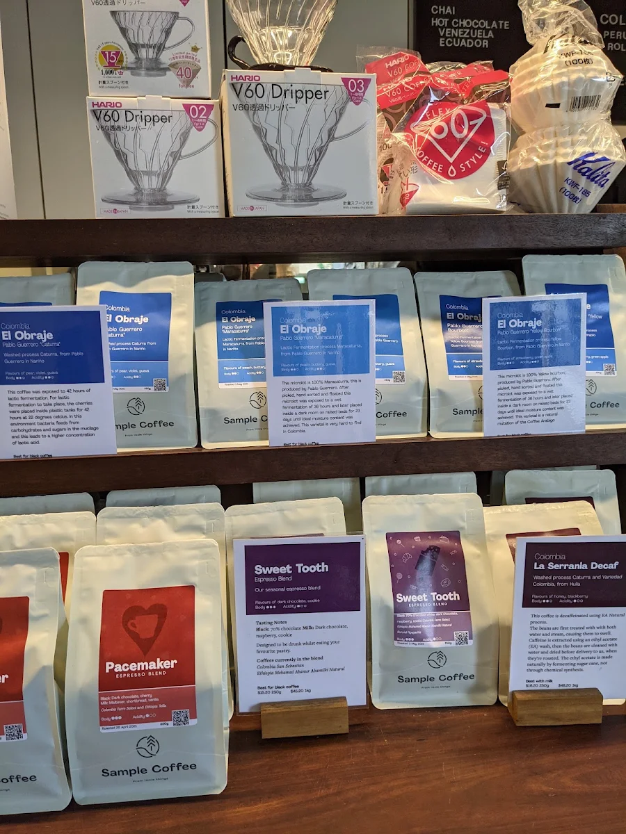 Menu, Sample Coffee