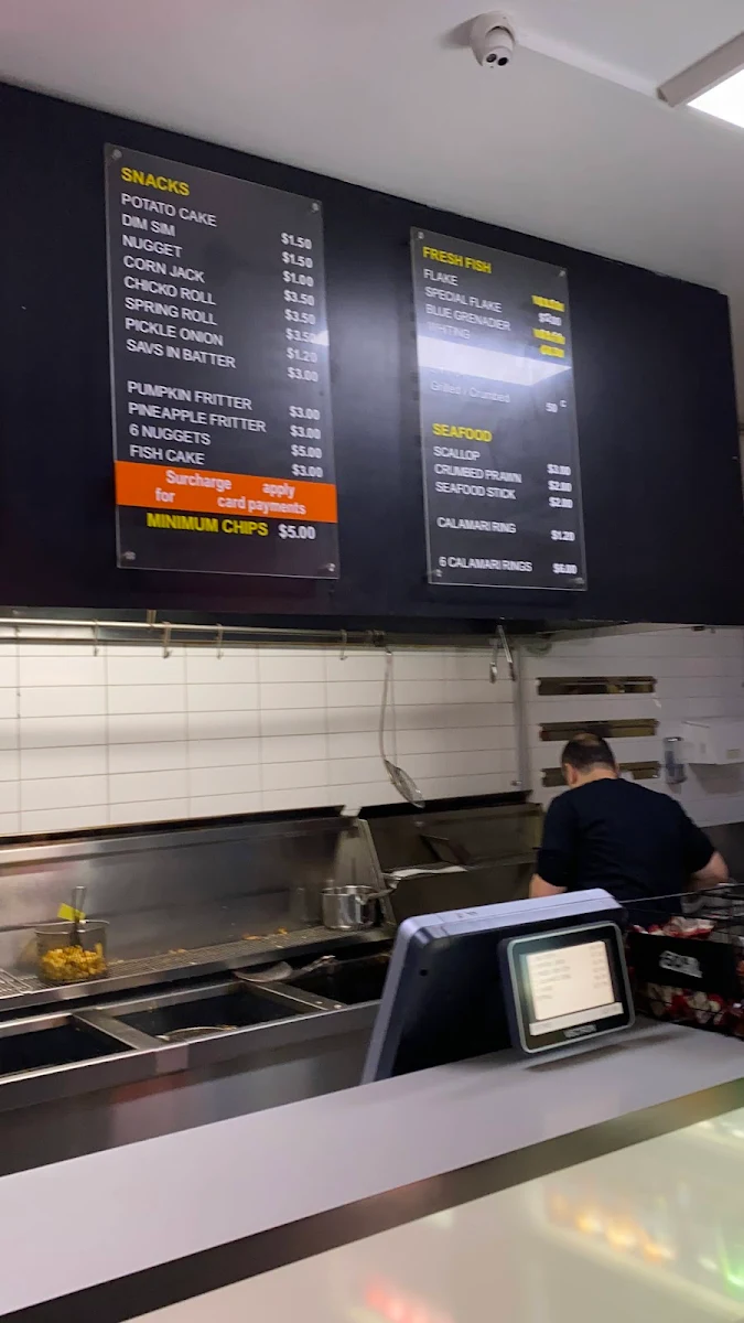 Menu, Hobsons Bay Fish and Chips