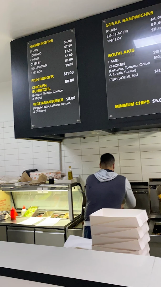 Menu, Hobsons Bay Fish and Chips