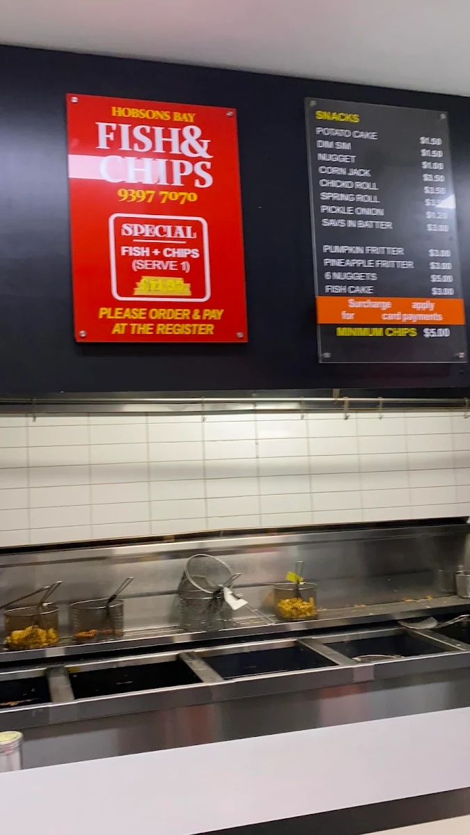 Menu, Hobsons Bay Fish and Chips