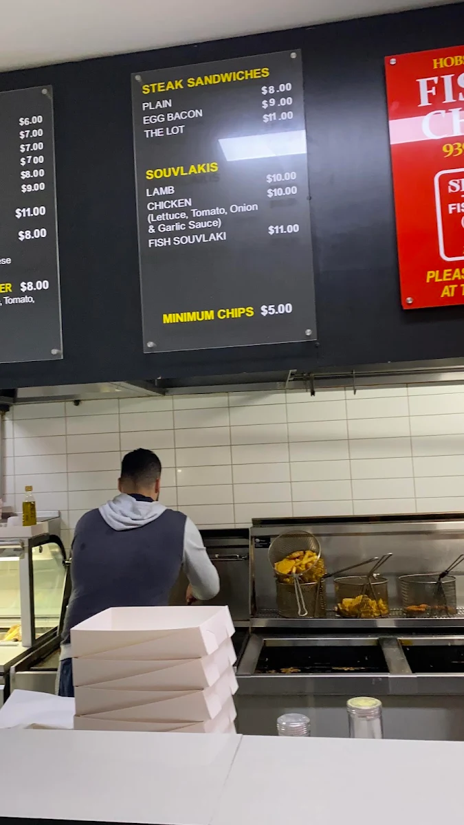 Menu, Hobsons Bay Fish and Chips