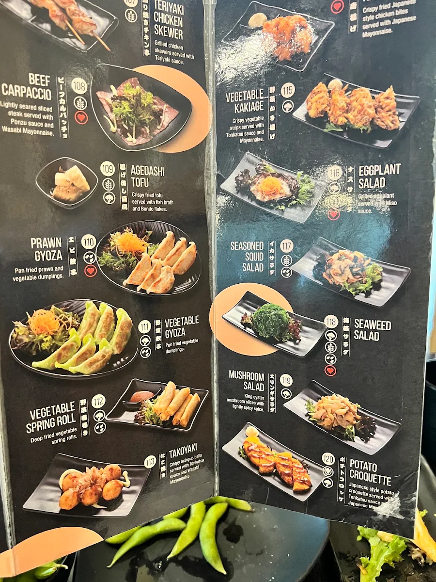 Menu, Okami Japanese Restaurant