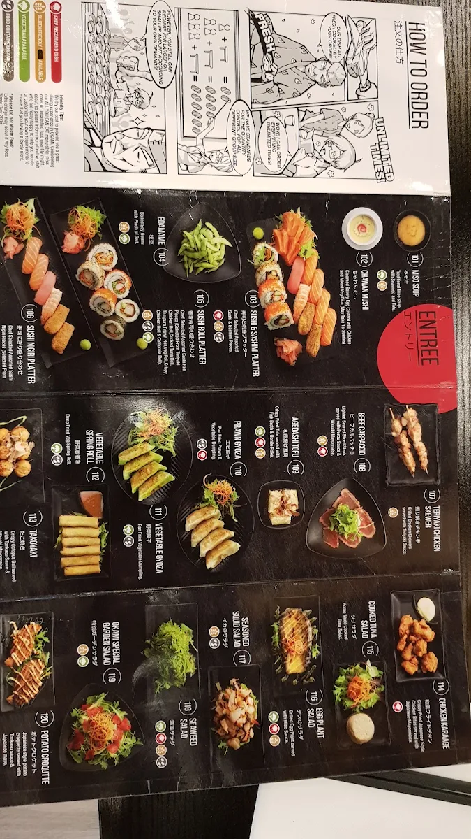 Menu, Okami Japanese Restaurant