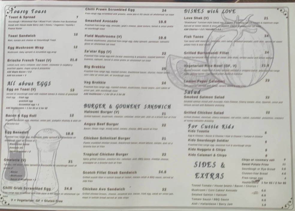 Menu, ELEMENT 6 West Ryde