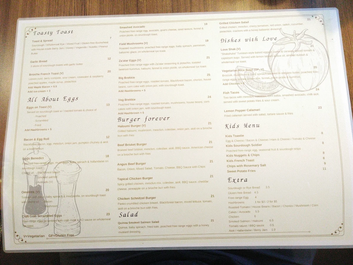 Menu, ELEMENT 6 West Ryde