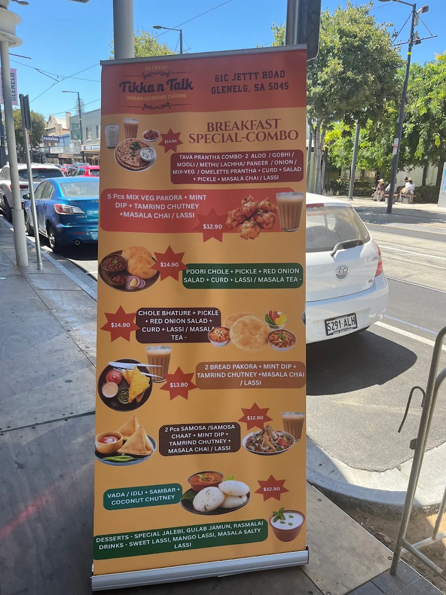 Menu, Glenelg Tikka N Talk