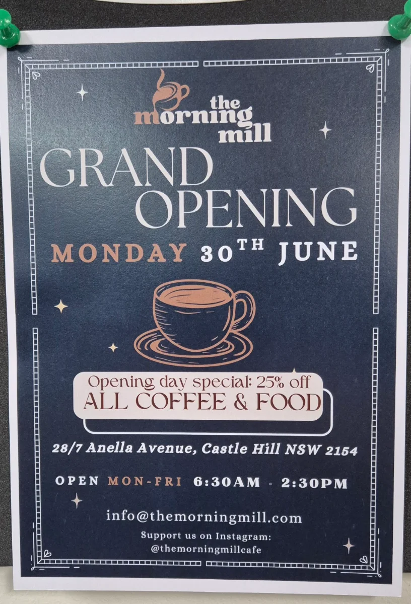 Menu, The Morning Mill