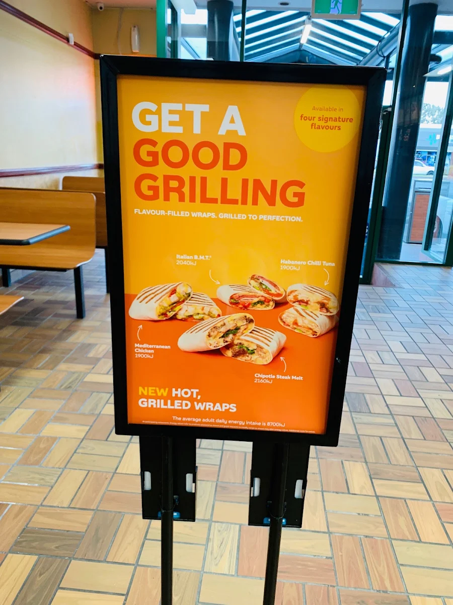 Menu, Subway