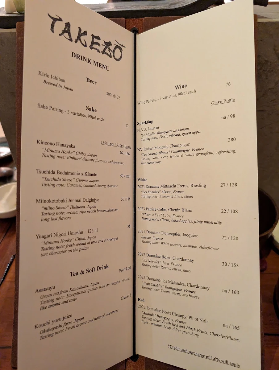 Menu, Takezo