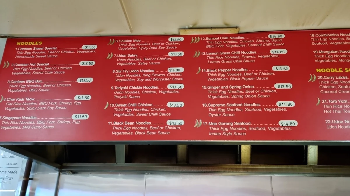 Menu, Sushi & Noodle Canteen