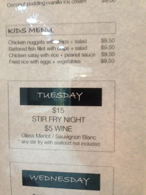 Menu, Sway Thai Fusion & Bar