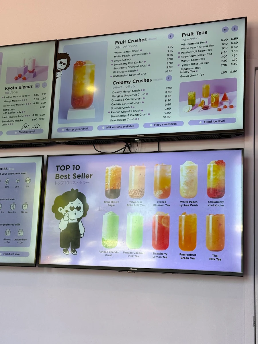 Menu, BOBABOBA BELMONT