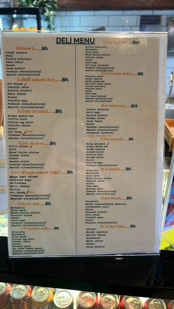 Menu, Grumpy Dads Place
