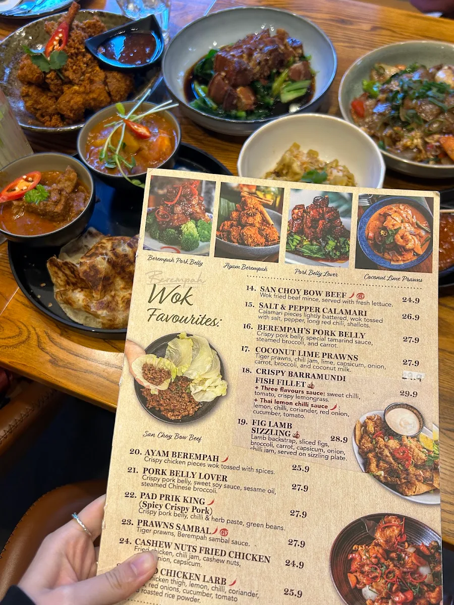 Menu, Berempah Malaysian Thai - Balmain