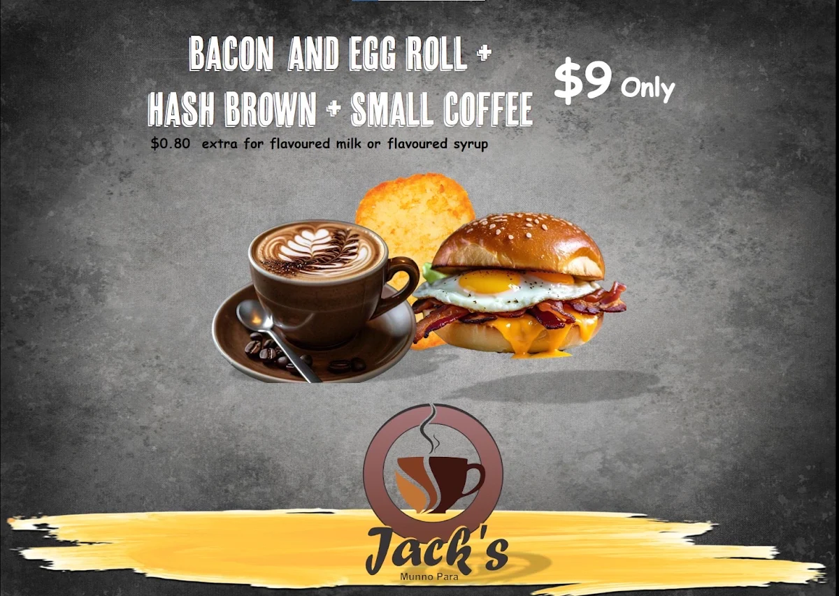 Menu, Jack's Bakery