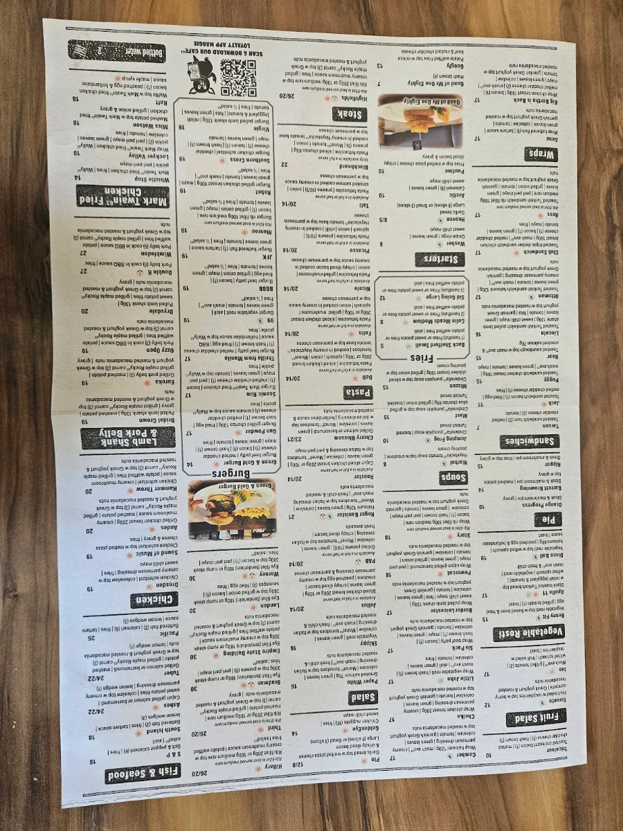 Menu, Café 63 Carousel