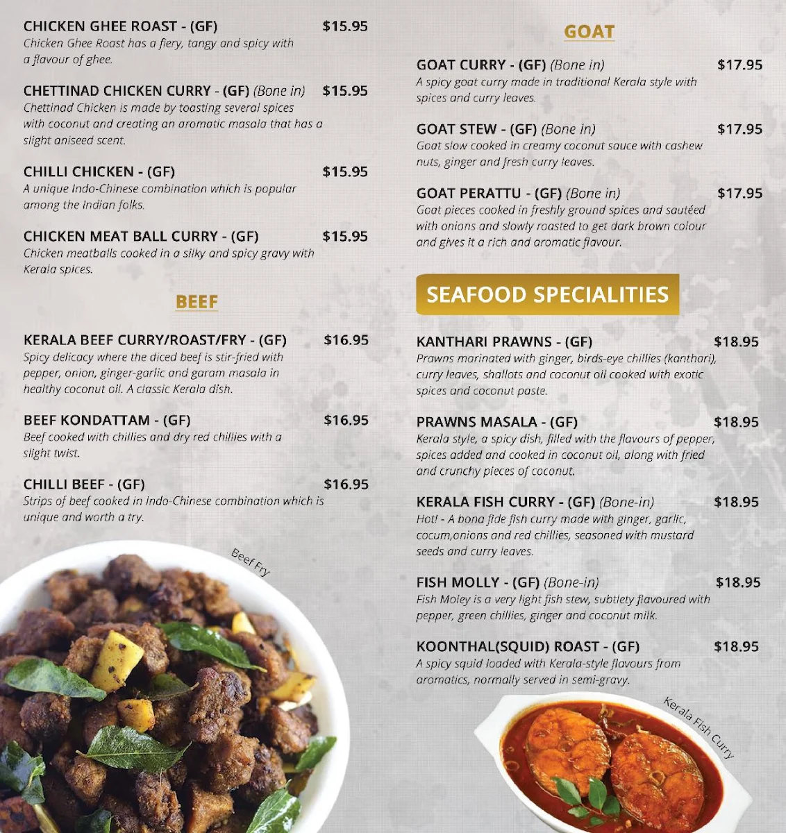 Menu, Dum n Rum Stafford Heights