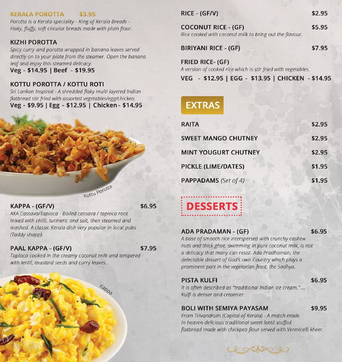 Menu, Dum n Rum Stafford Heights
