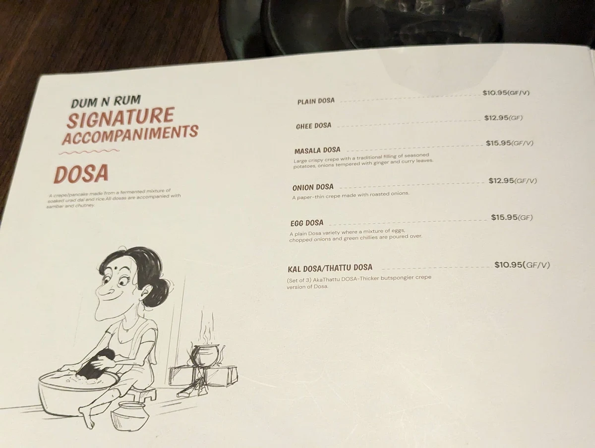 Menu, Dum n Rum Stafford Heights