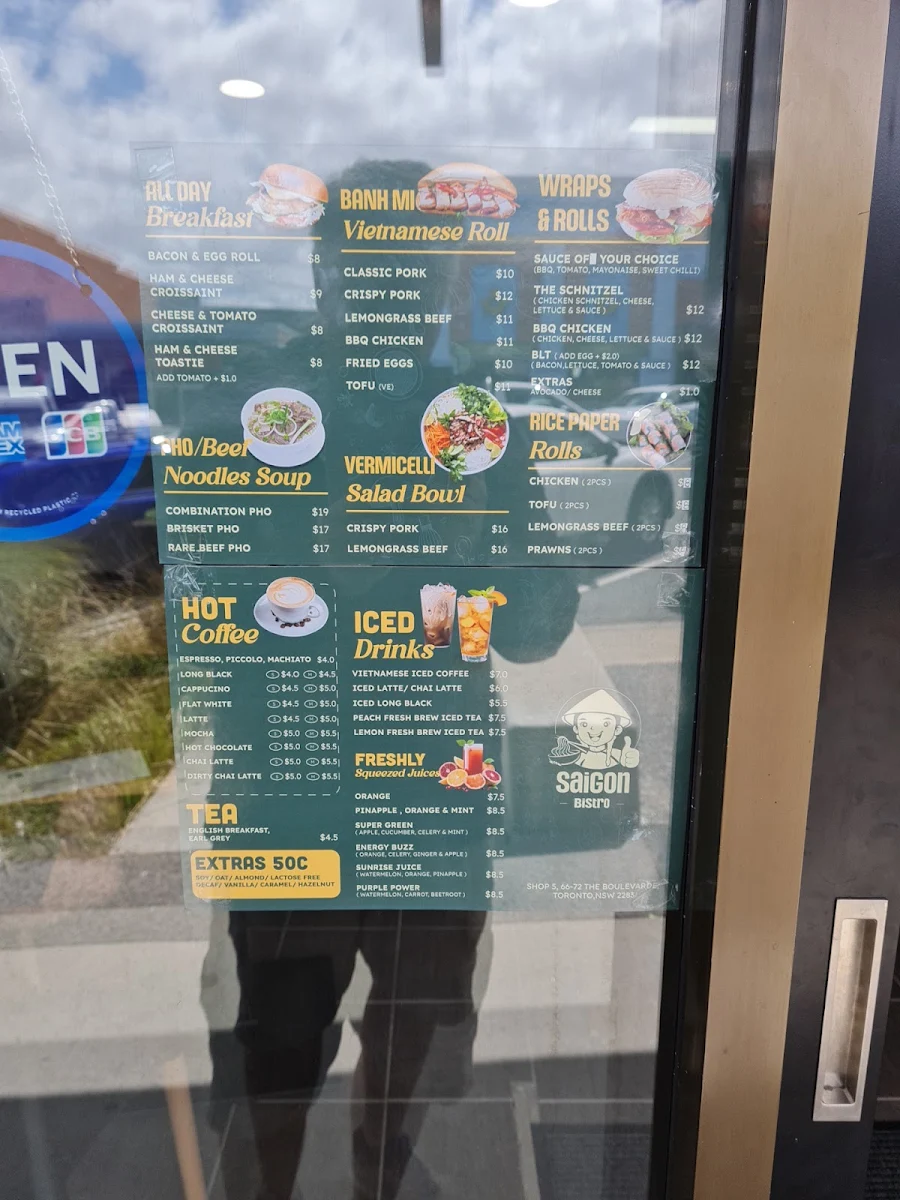 Menu, Saigon Bistro