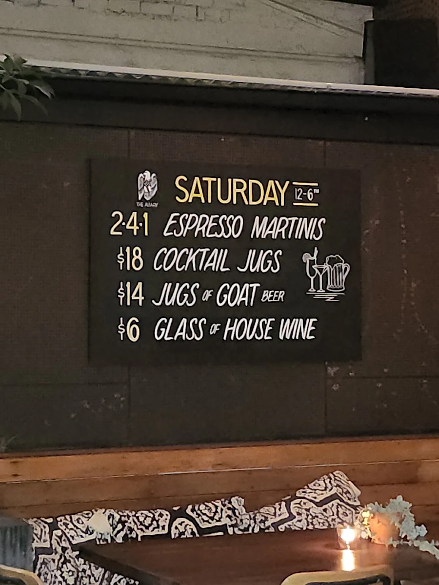 Menu, The Aviary Hotel