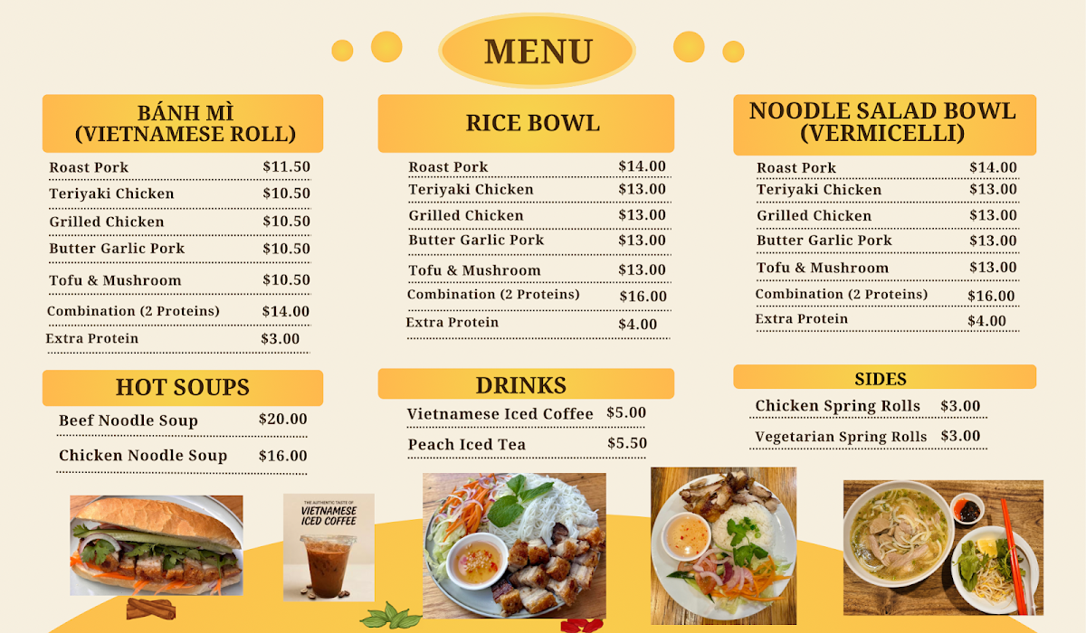 Menu, Saigon Signature