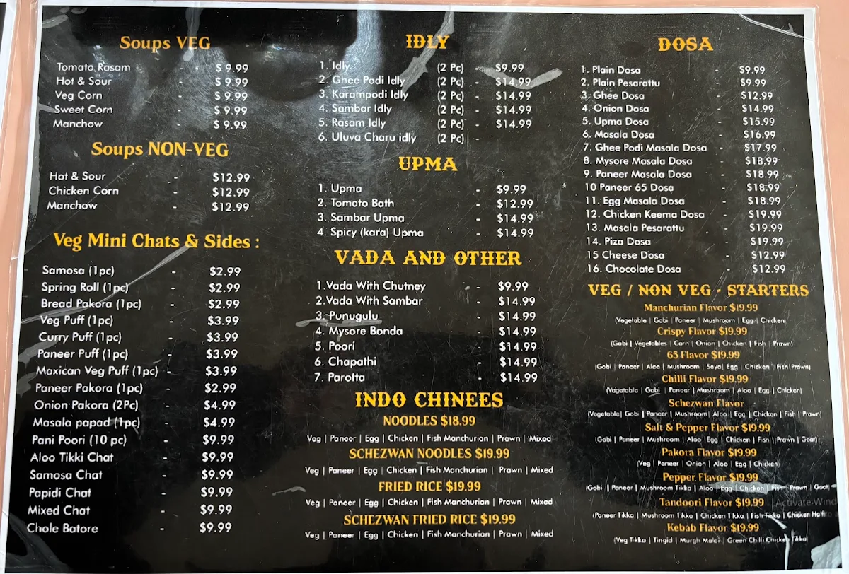 Menu, CURRY POINT by Bezawada Babu
