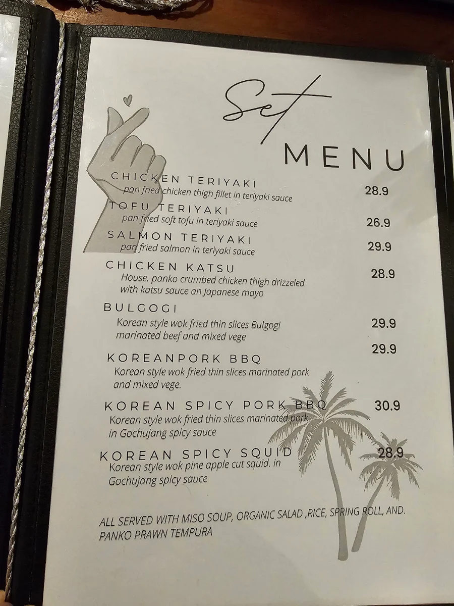 Menu, Asian StrEAT Sawtell