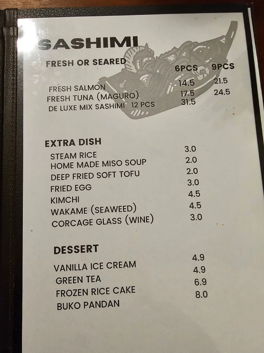 Menu, Asian StrEAT Sawtell