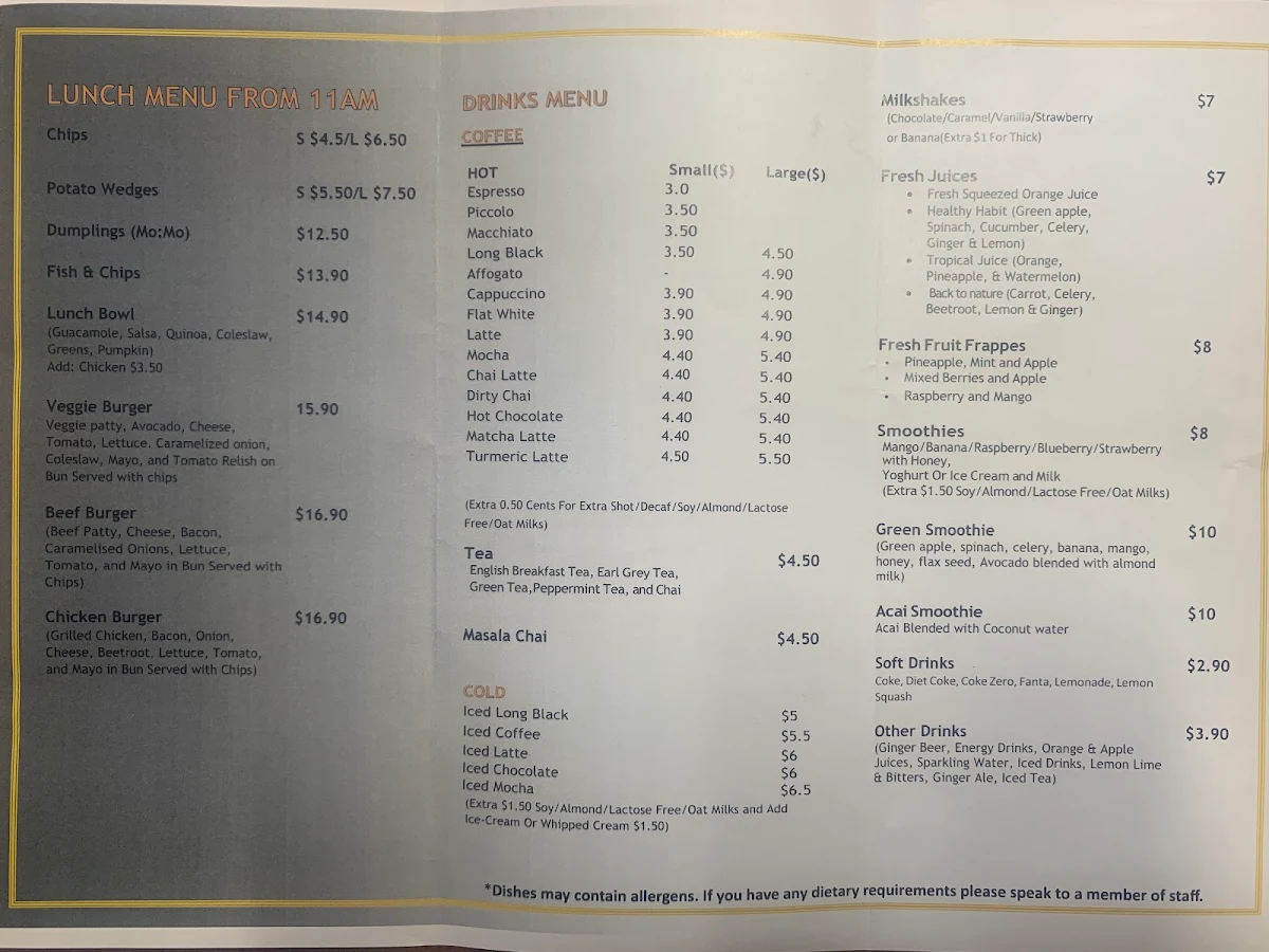 Menu, TASSIE DHABA RESTAURANT & BAR BEACONSFIELD