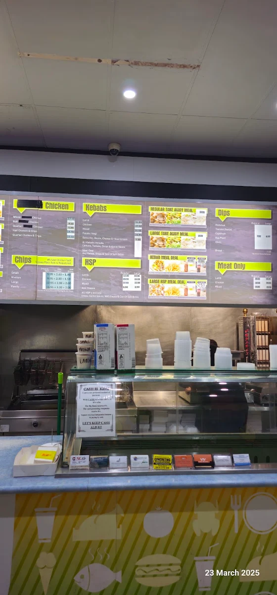 Menu, Kilmore Kebabs and chicken