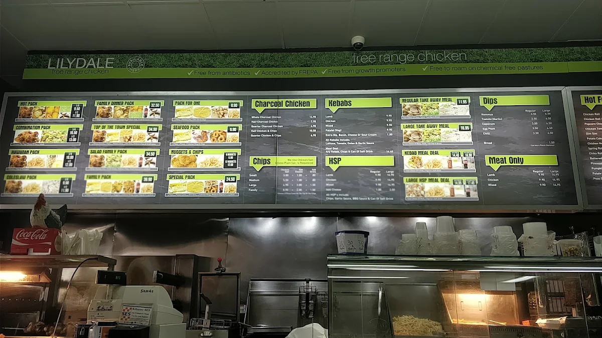 Menu, Kilmore Kebabs and chicken