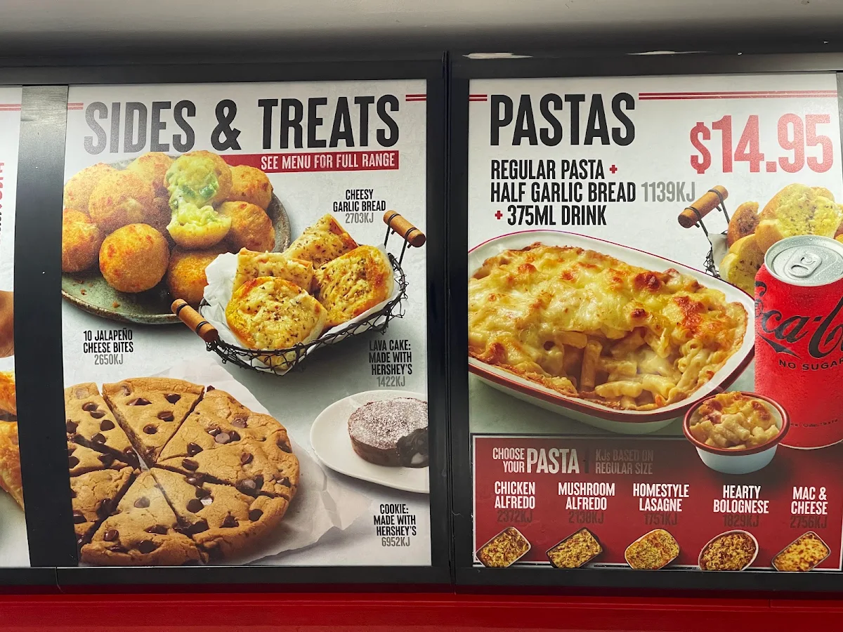 Menu, Pizza Hut Eastwood