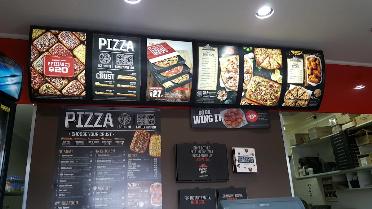 Menu, Pizza Hut Eastwood
